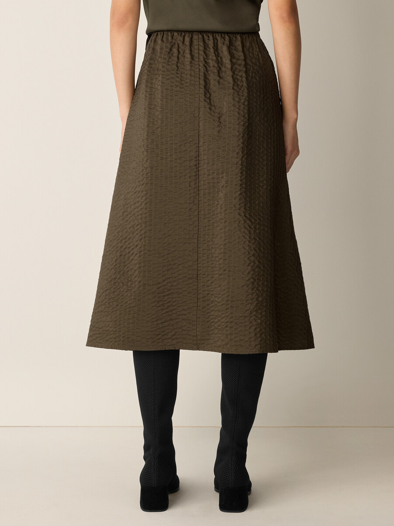 Quilted Silk A-Line Skirt 4
