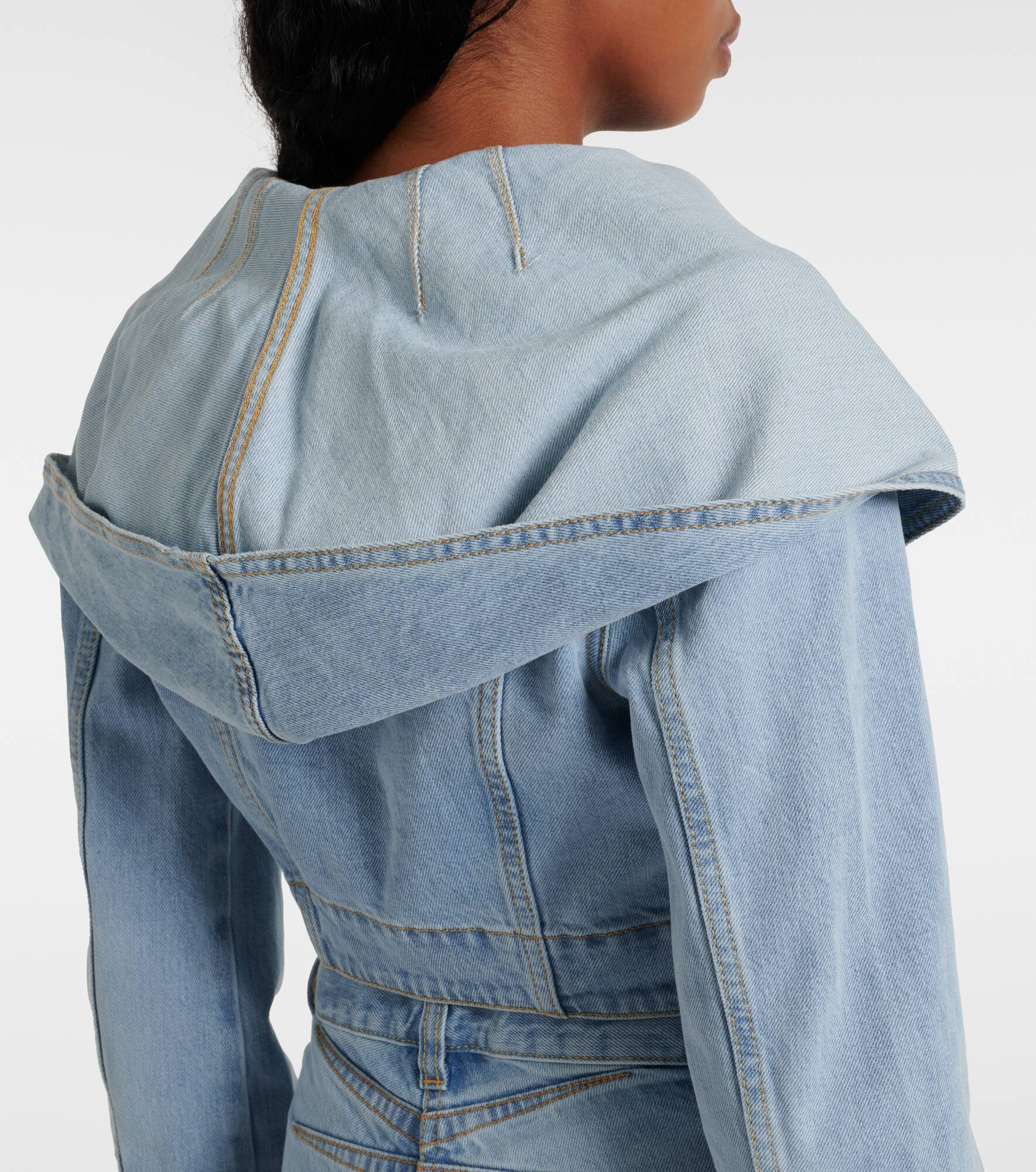 Cropped denim jacket - 5
