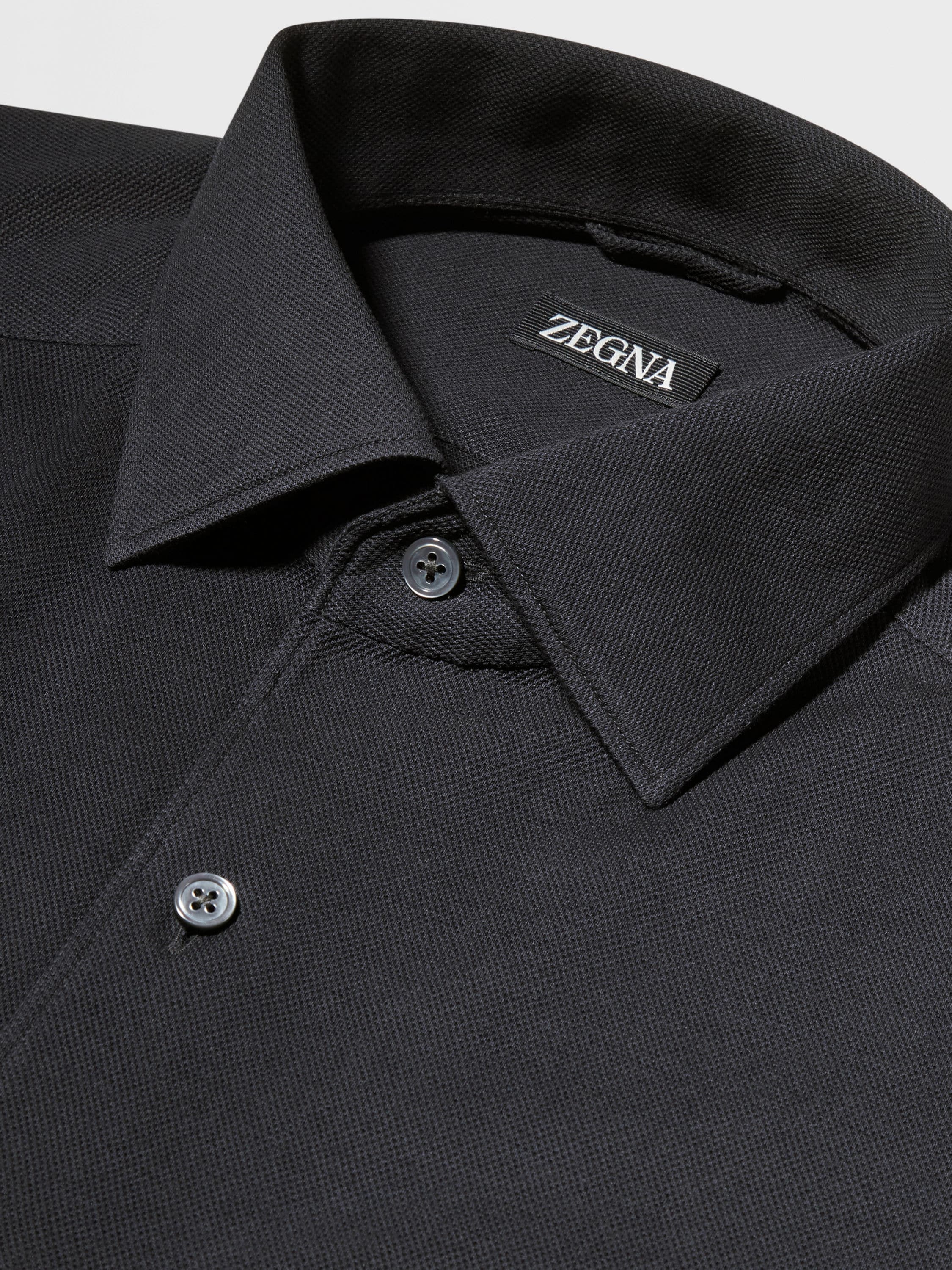 BLACK PURE COTTON JERSEY LONG-SLEEVE SHIRT - 3