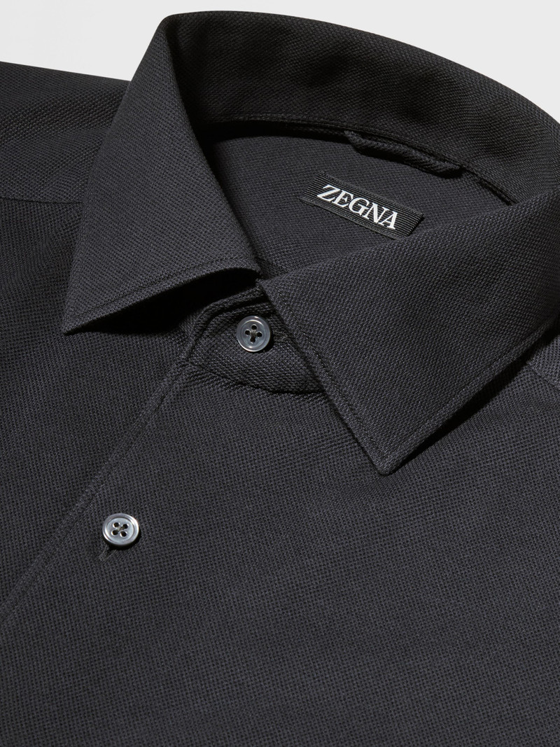 BLACK PURE COTTON JERSEY LONG-SLEEVE SHIRT 3
