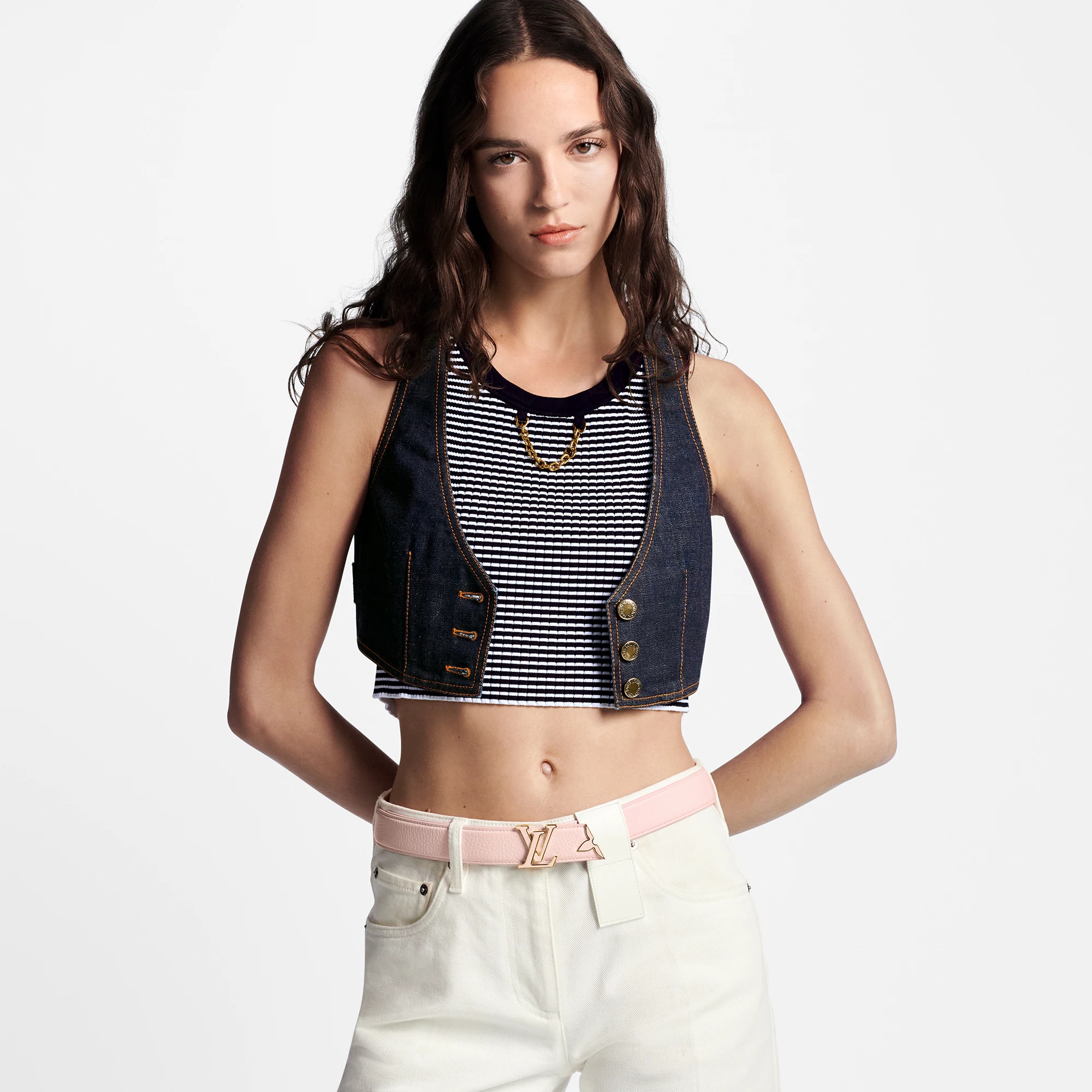 Pretty LV Enamel 30mm Reversible Belt - 7