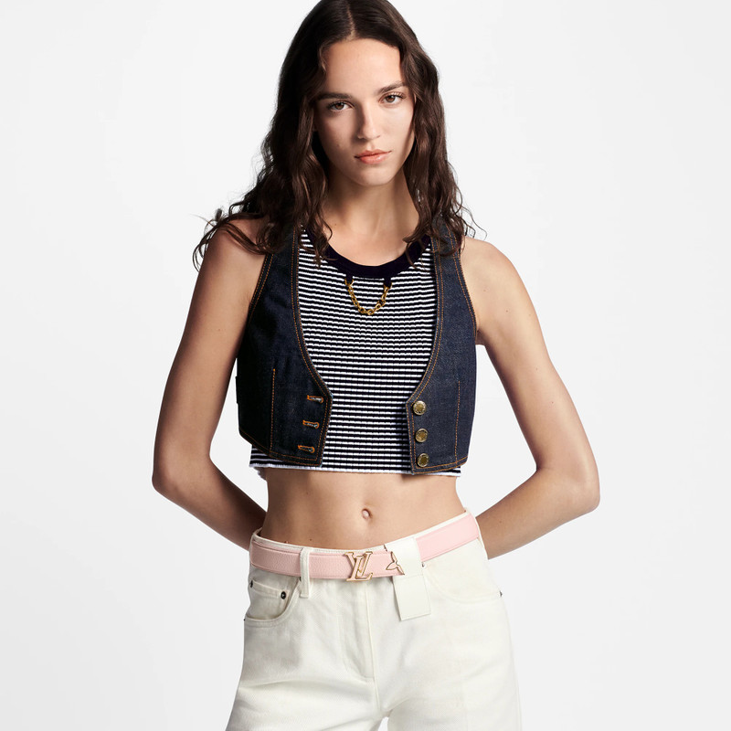 Pretty LV Enamel 30mm Reversible Belt 7