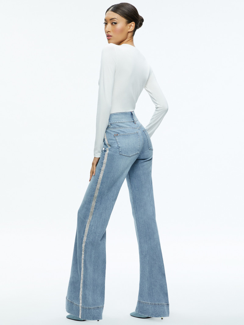 MISSA HIGH RISE WIDE LEG CRYSTAL SIDE JEAN 3