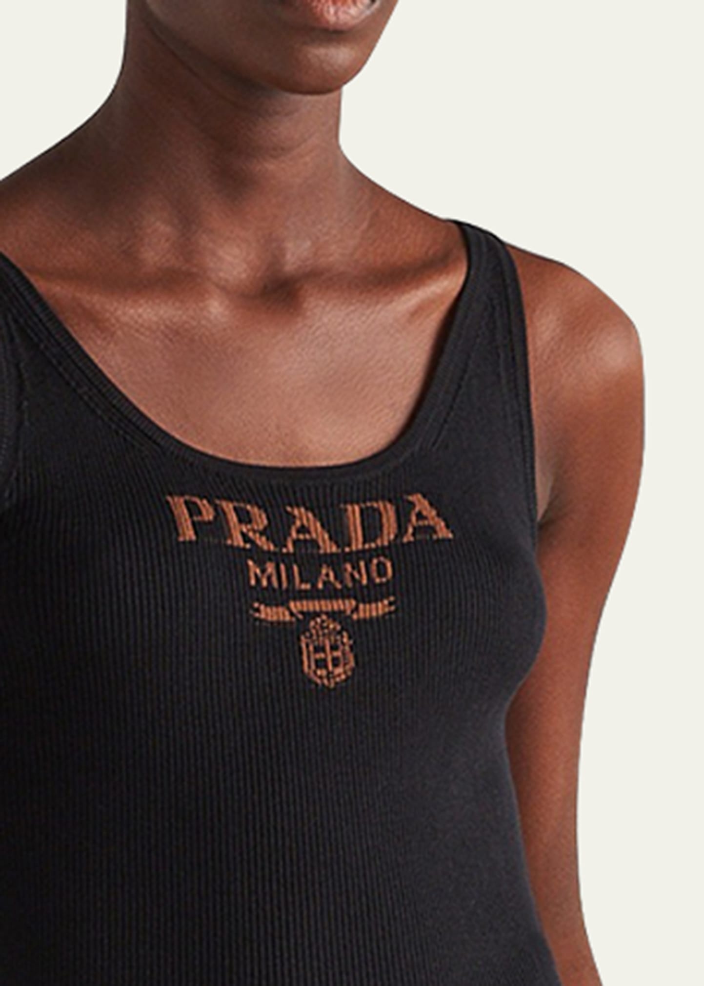 Logo-Print Slim Knit Tank Top - 5