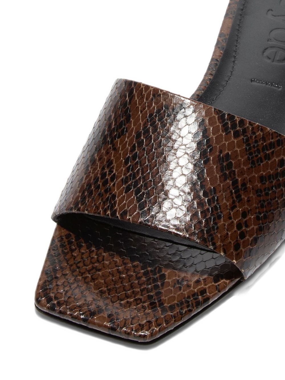 Anna snakeskin-effect square-toe sandals - 5