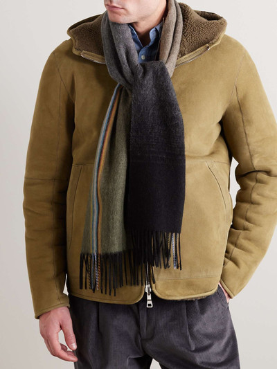 Paul Smith Fringed Striped Wool and Cashmere-Blend Scarf outlook