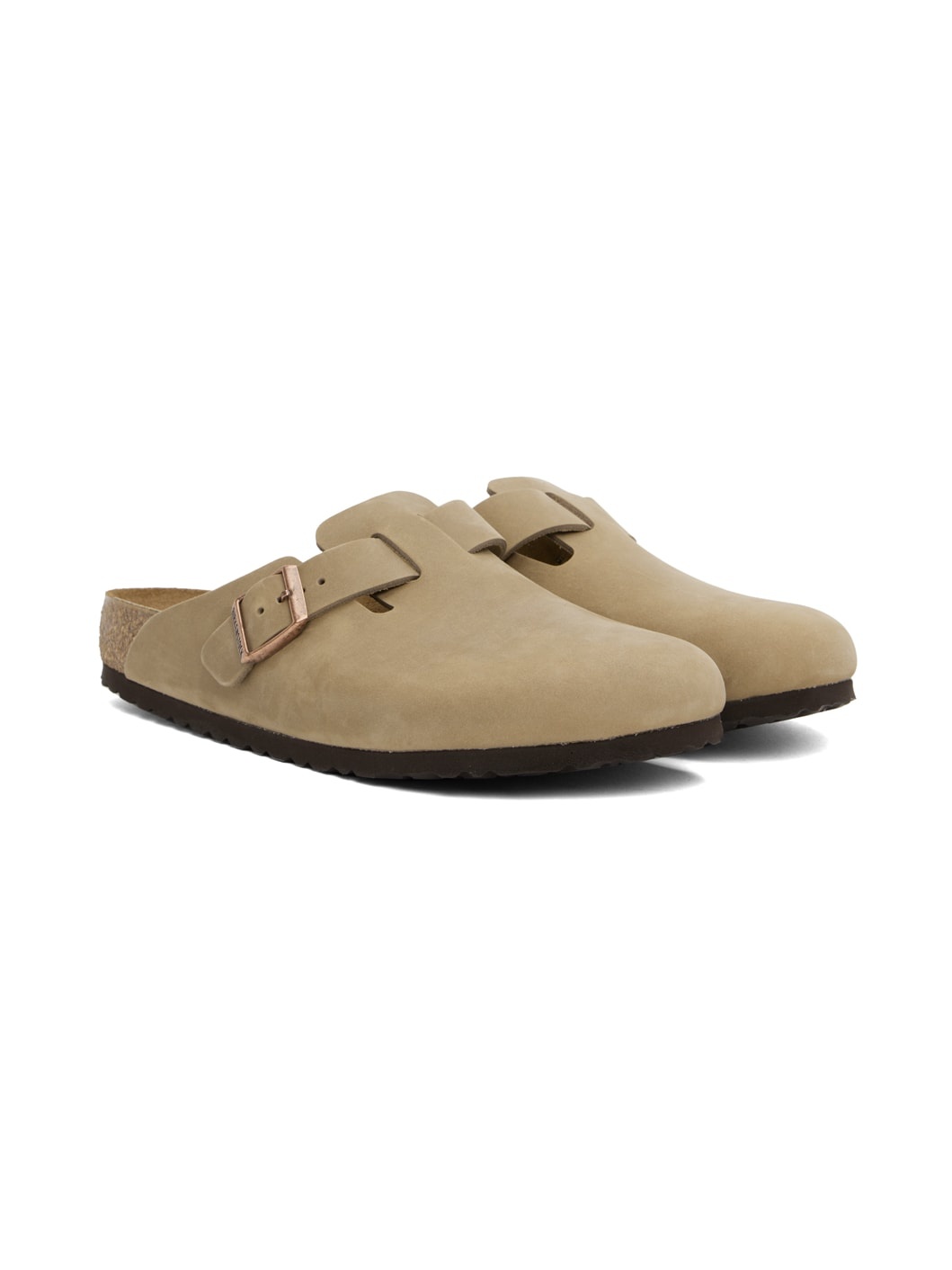 Brown Regular Boston Oiled Leather Clogs - 4