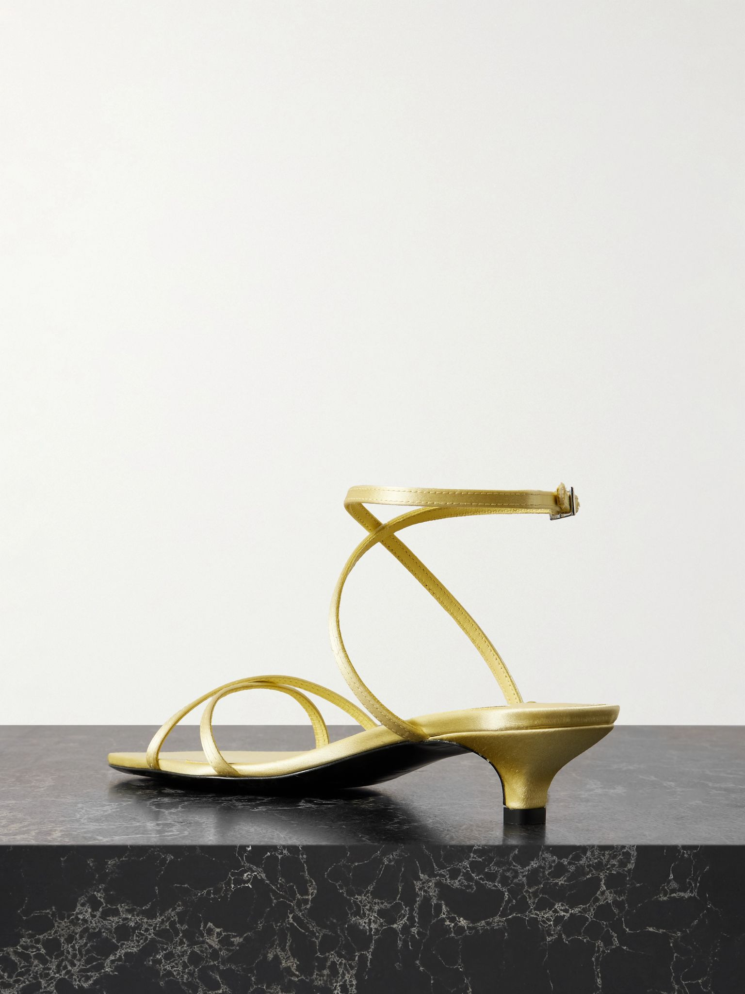 Satin sandals Pastel yellow - 3