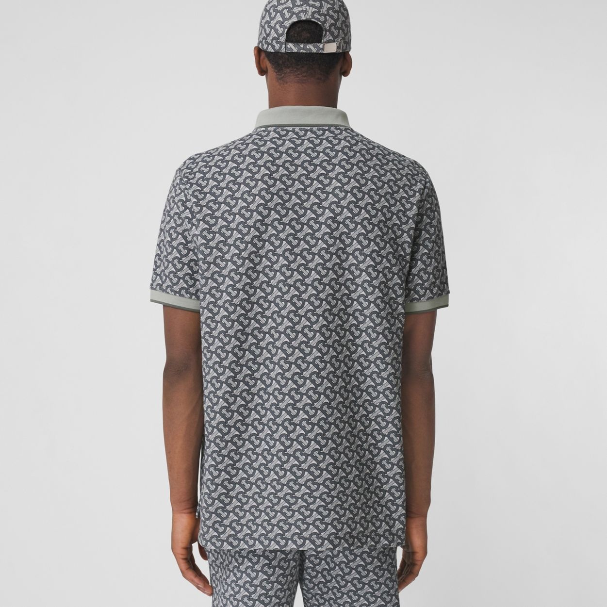 Monogram Print Cotton Piqué Oversized Polo Shirt - 4