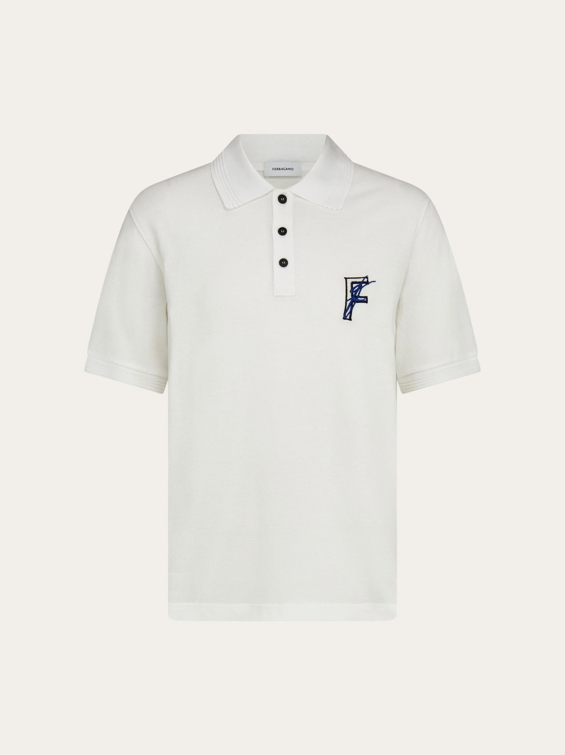 Cotton polo shirt with overlapping embroidery - 1