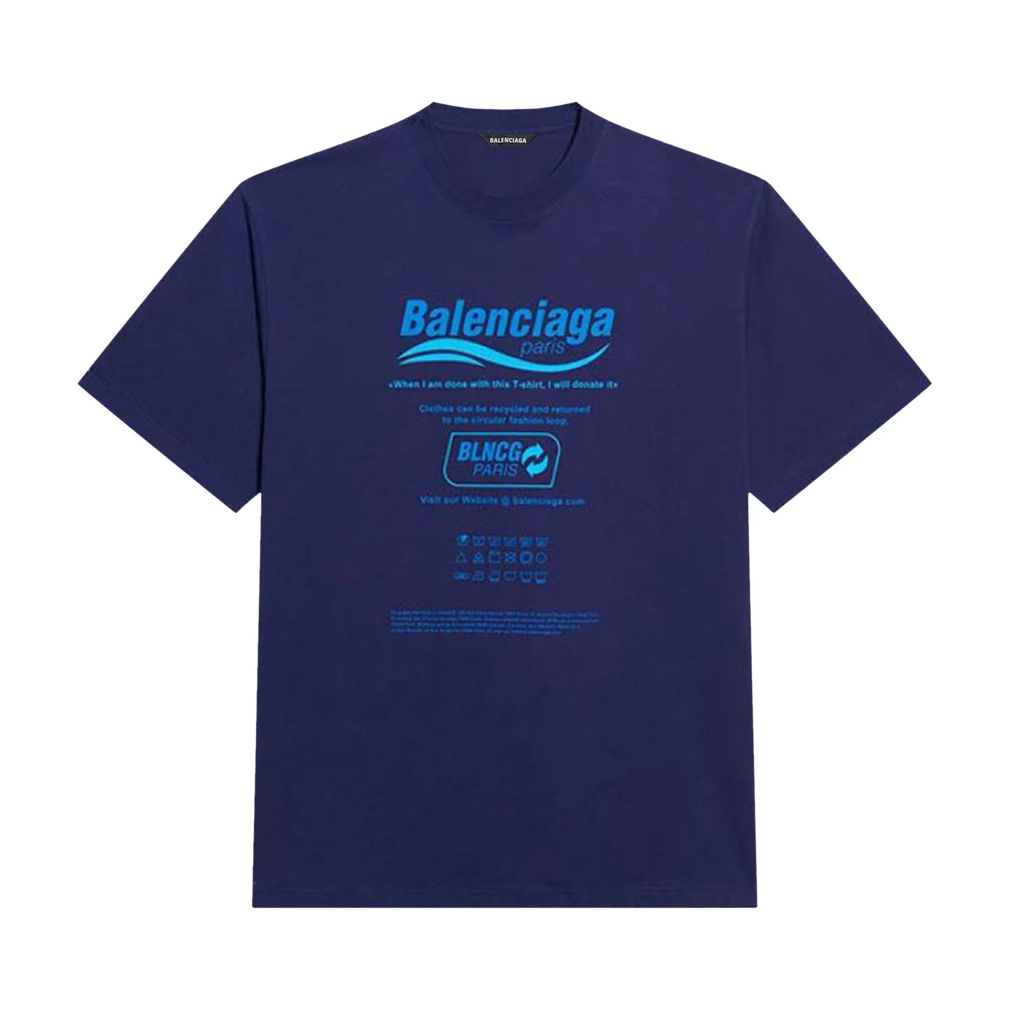 Balenciaga Boxy T-Shirt 'Blue' - 1