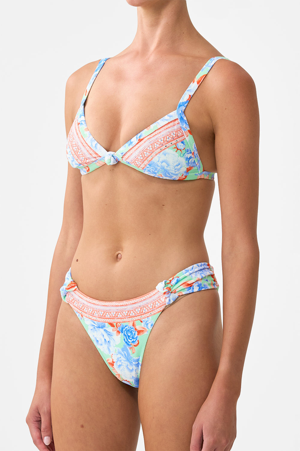 REGULAR BIKINI BOTTOM WITH RUCHED KNOT SIDES - 5