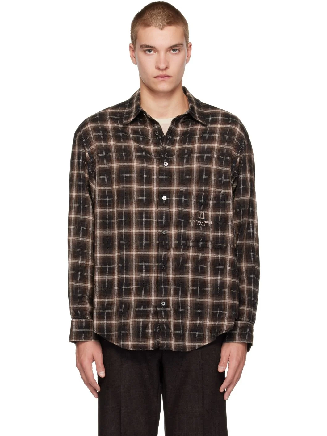 Brown Ombre Check Shirt - 1