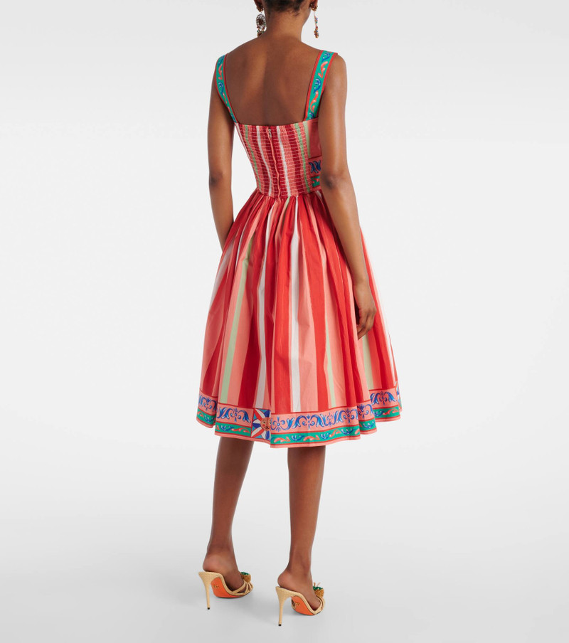 Striped gathered cotton bustier dress 3