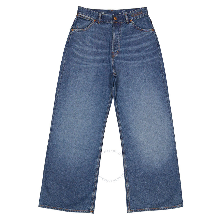 Chloe Ladies Dusky Blue Wide-Leg Denim Jeans - 1
