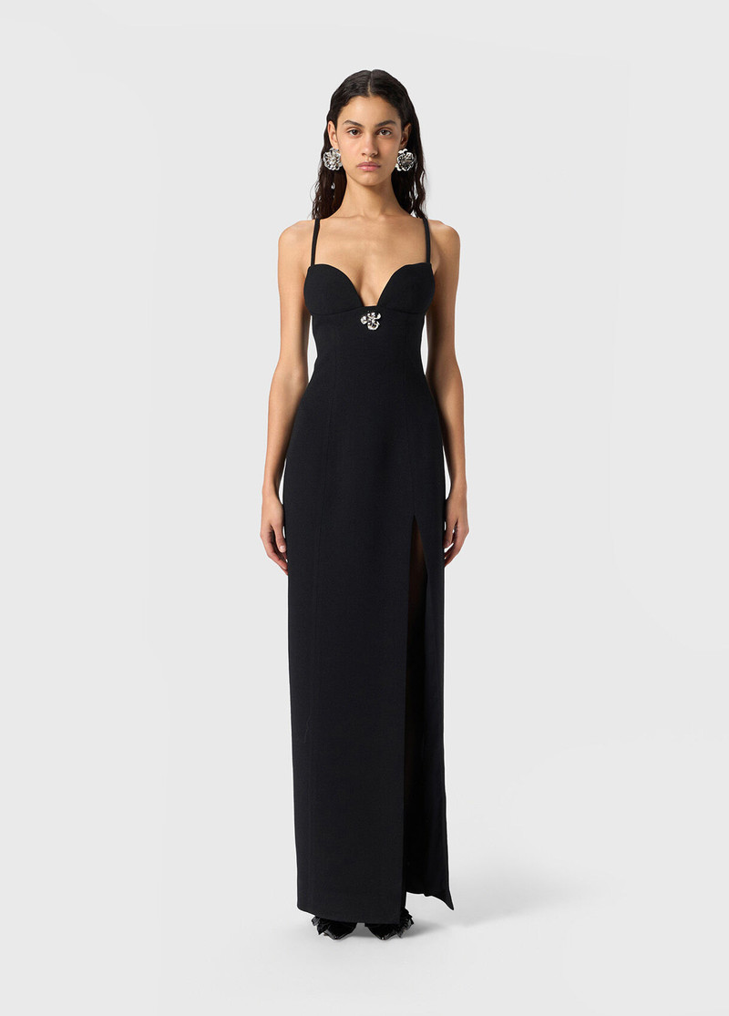 Blumarine LONG CREPE DRESS WITH SLIT outlook