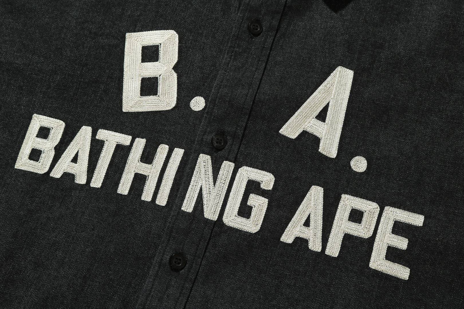 BAPE Loose Fit Denim Shirt 'Black' - 2