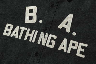 A BATHING APE® BAPE Loose Fit Denim Shirt 'Black' outlook