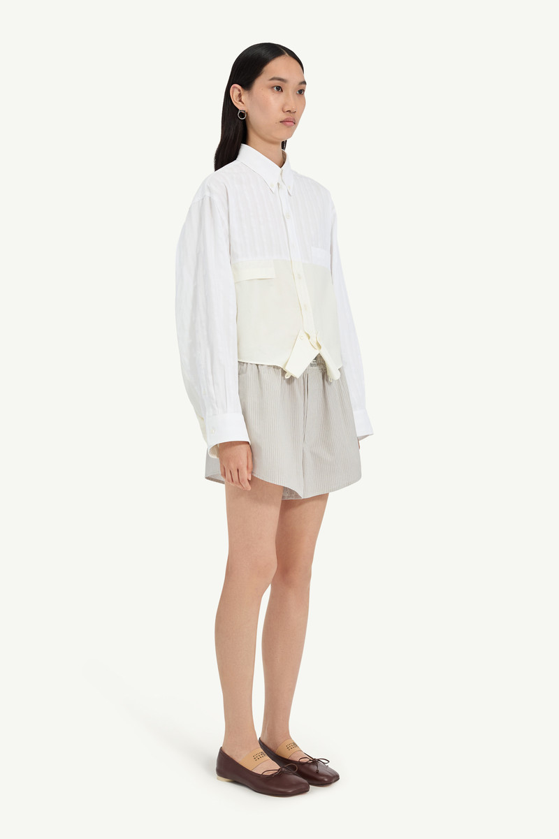 MM6 Maison Margiela Mirrored cotton poplin shirt outlook
