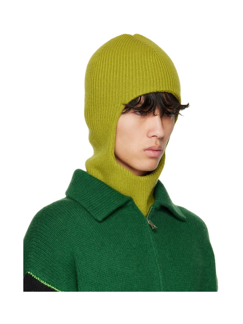 The Elder Statesman Green Ribbed Balaclava outlook
