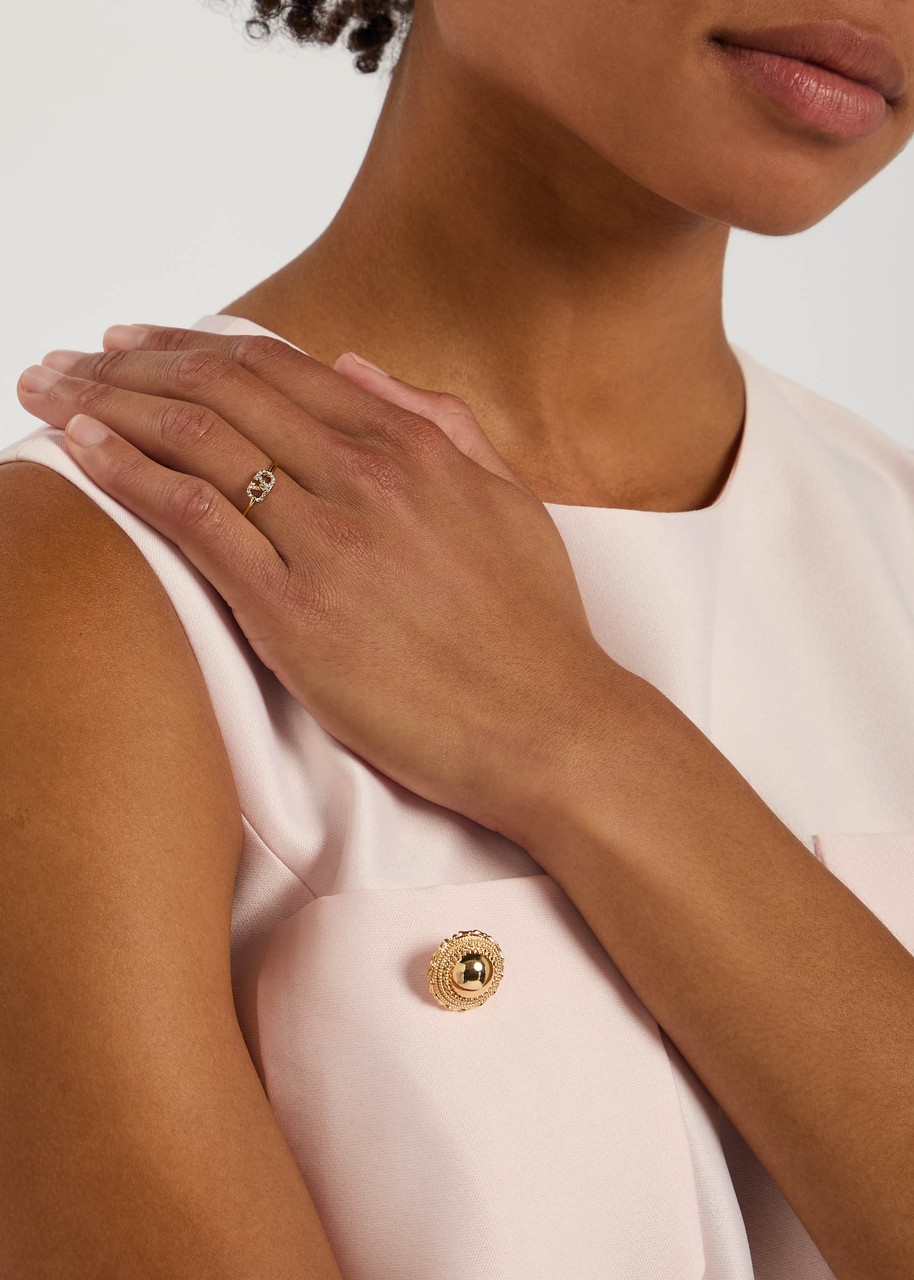 Valentino Garavani Crystal-embellished Vlogo Ring - 2