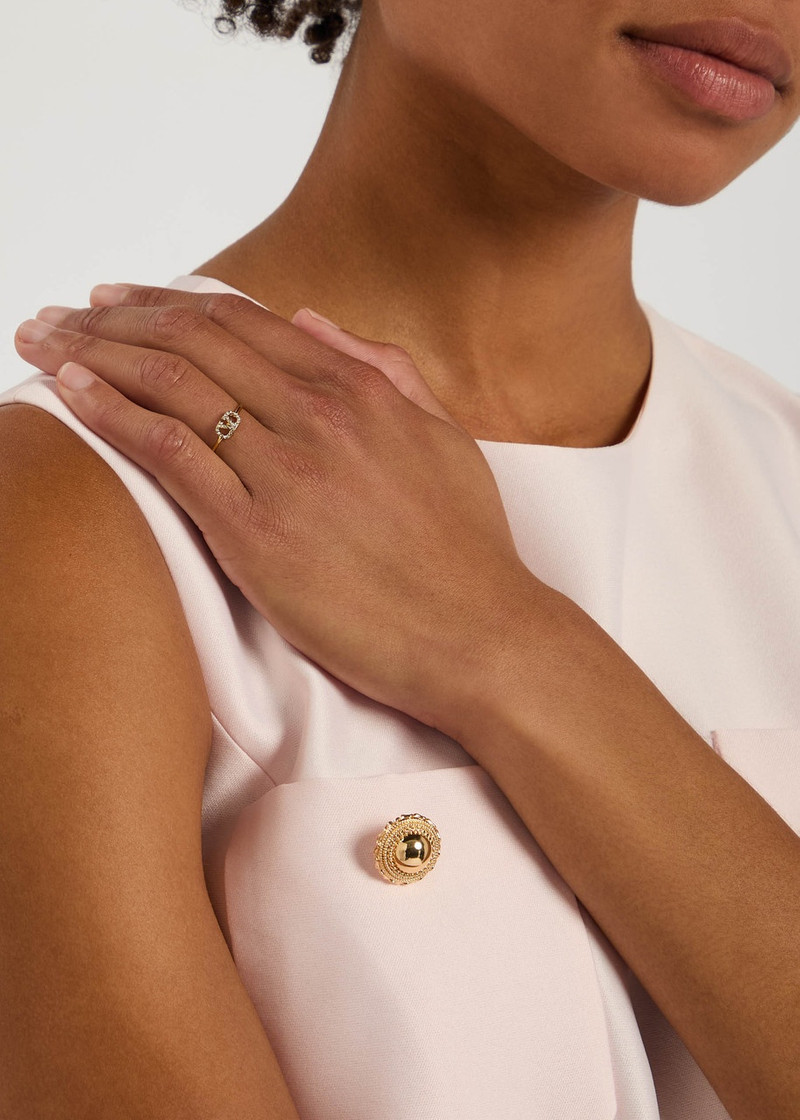 Valentino Valentino Garavani Crystal-embellished Vlogo Ring outlook