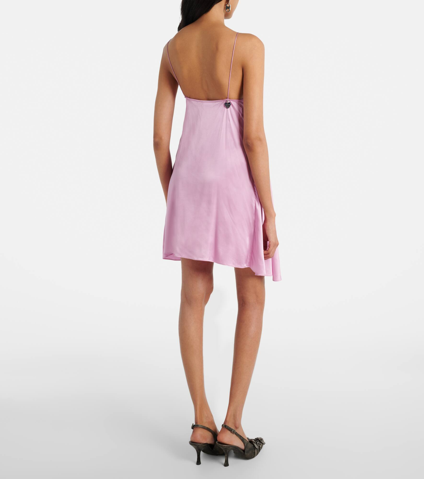 Ruffled halterneck satin minidress - 3