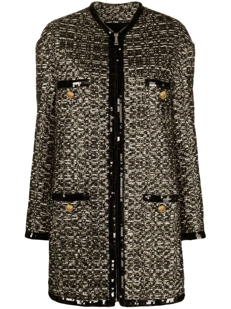 metallic-thread tweed midi coat 1