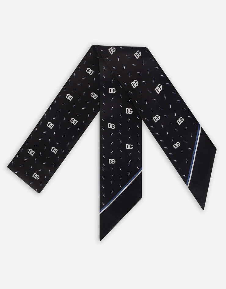 Cotton scarf with polka-dot print - 1