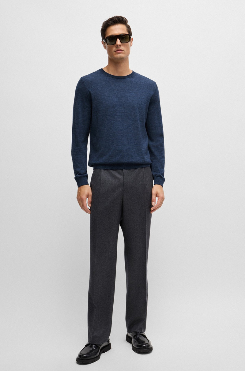 BOSS REGULAR-FIT SWEATER IN MERINO WOOL WITH CREW NECKLINE outlook