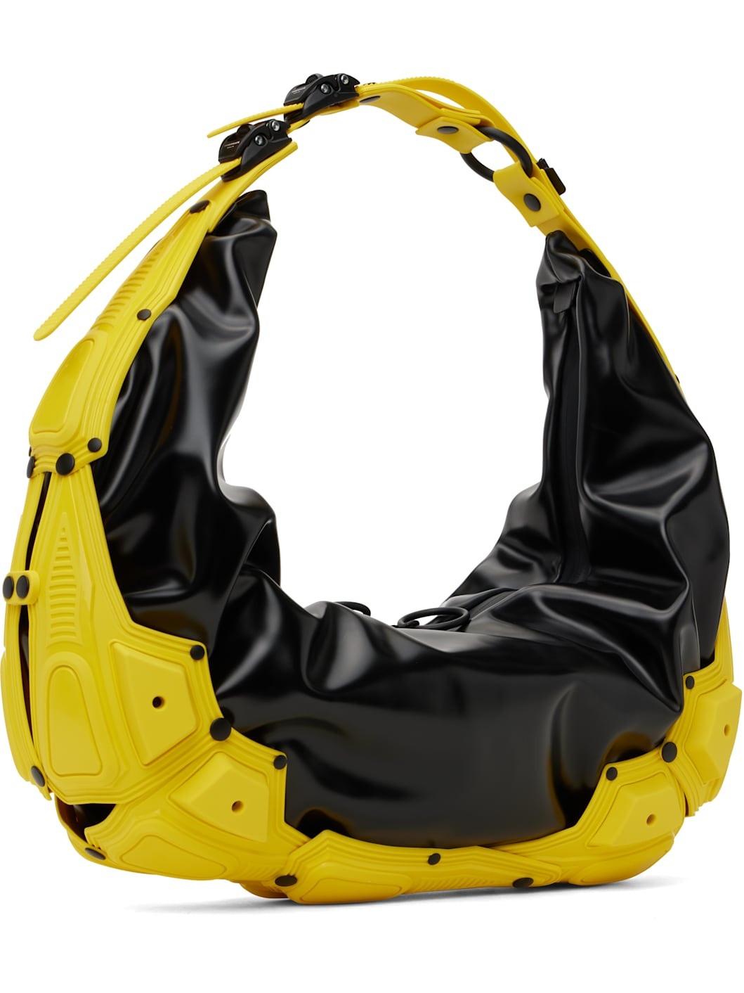 Black & Yellow Object M03 Half Moon Bag - 3