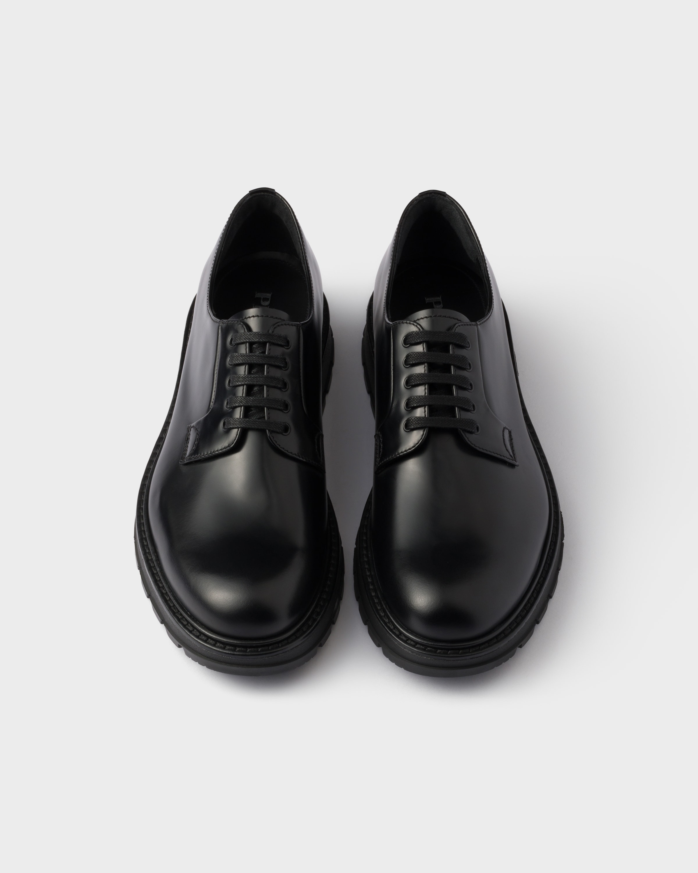 Brushed leather lace-up shoes - 4