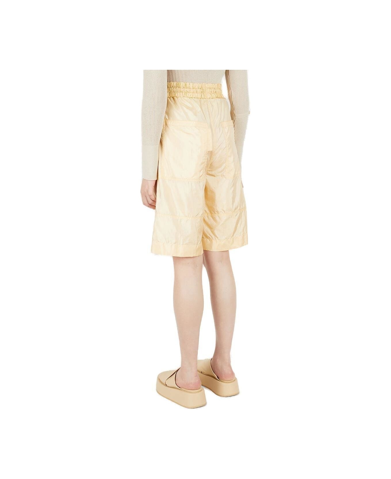 High Waist Drawstring Shorts - 2