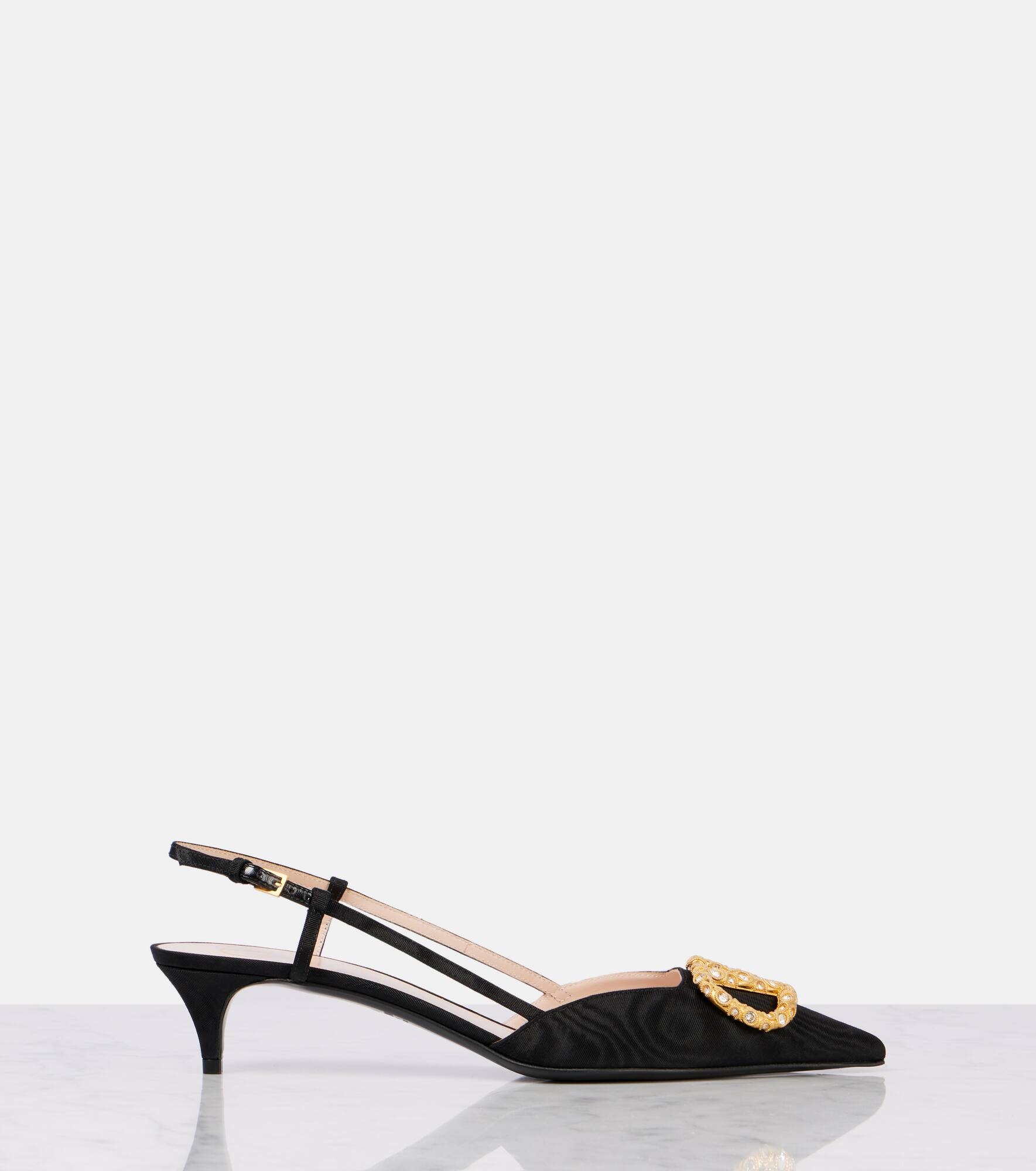 VLogo Signature 40 satin slingback pumps - 4