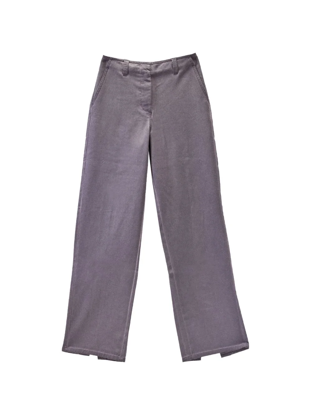 contrast-stitch rear-slit trousers - 1