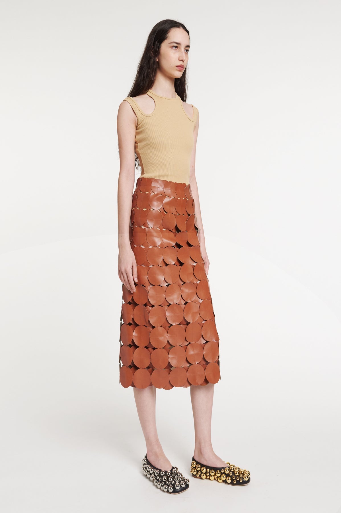 MULTI CIRCLE DOUBLE LAYERED SKIRT BRICK - 2