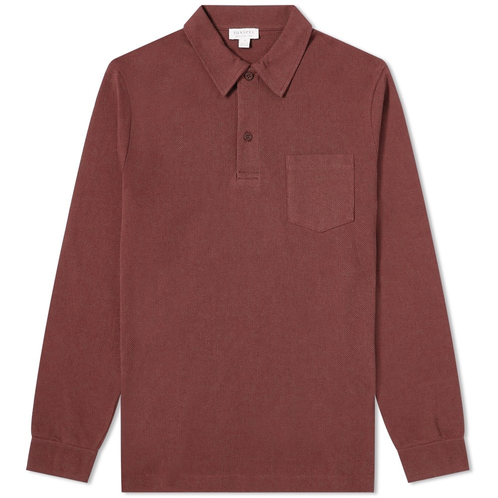 Sunspel Long Sleeve Riviera Polo - 1