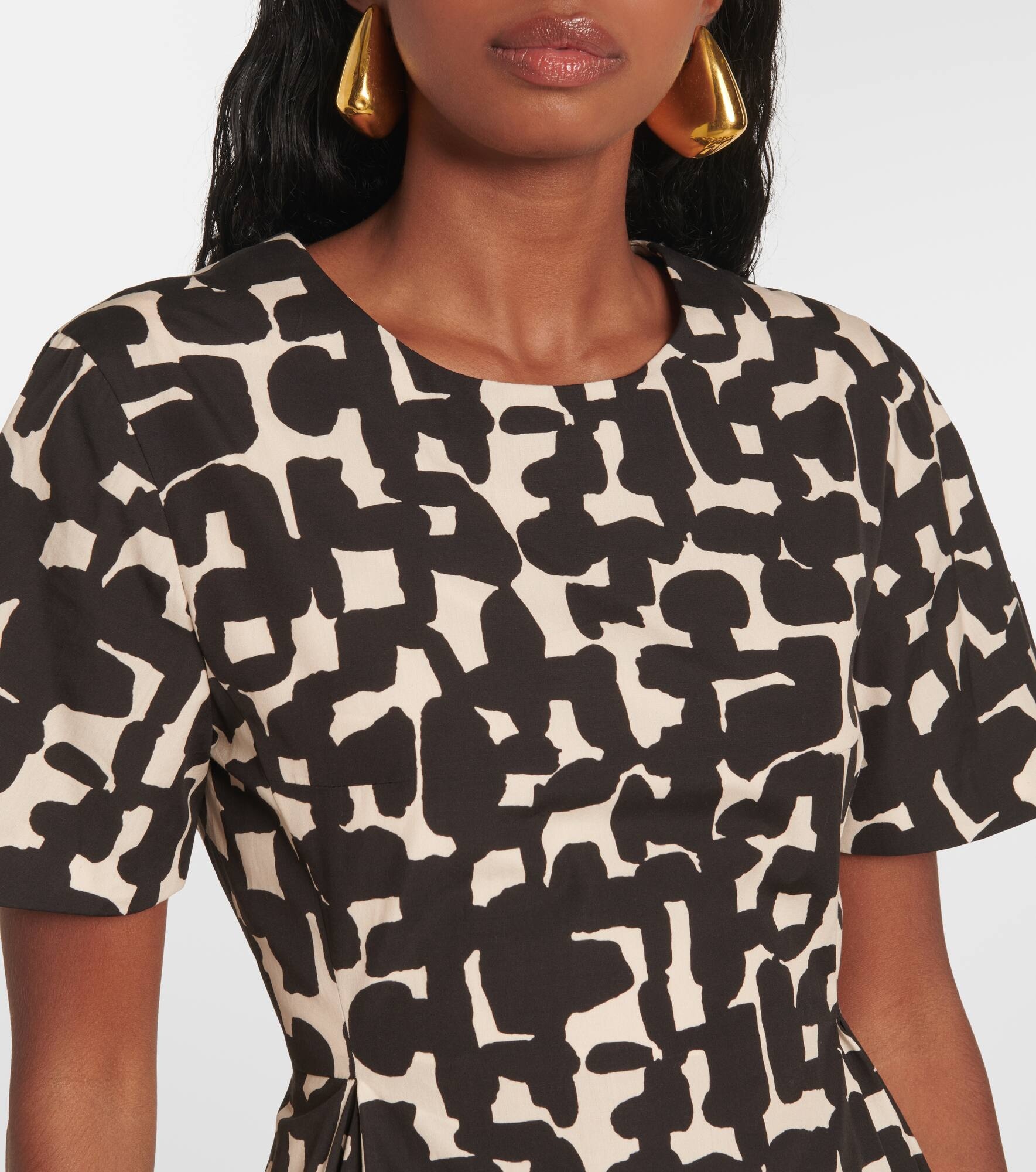 Callas printed cotton poplin midi dress - 4