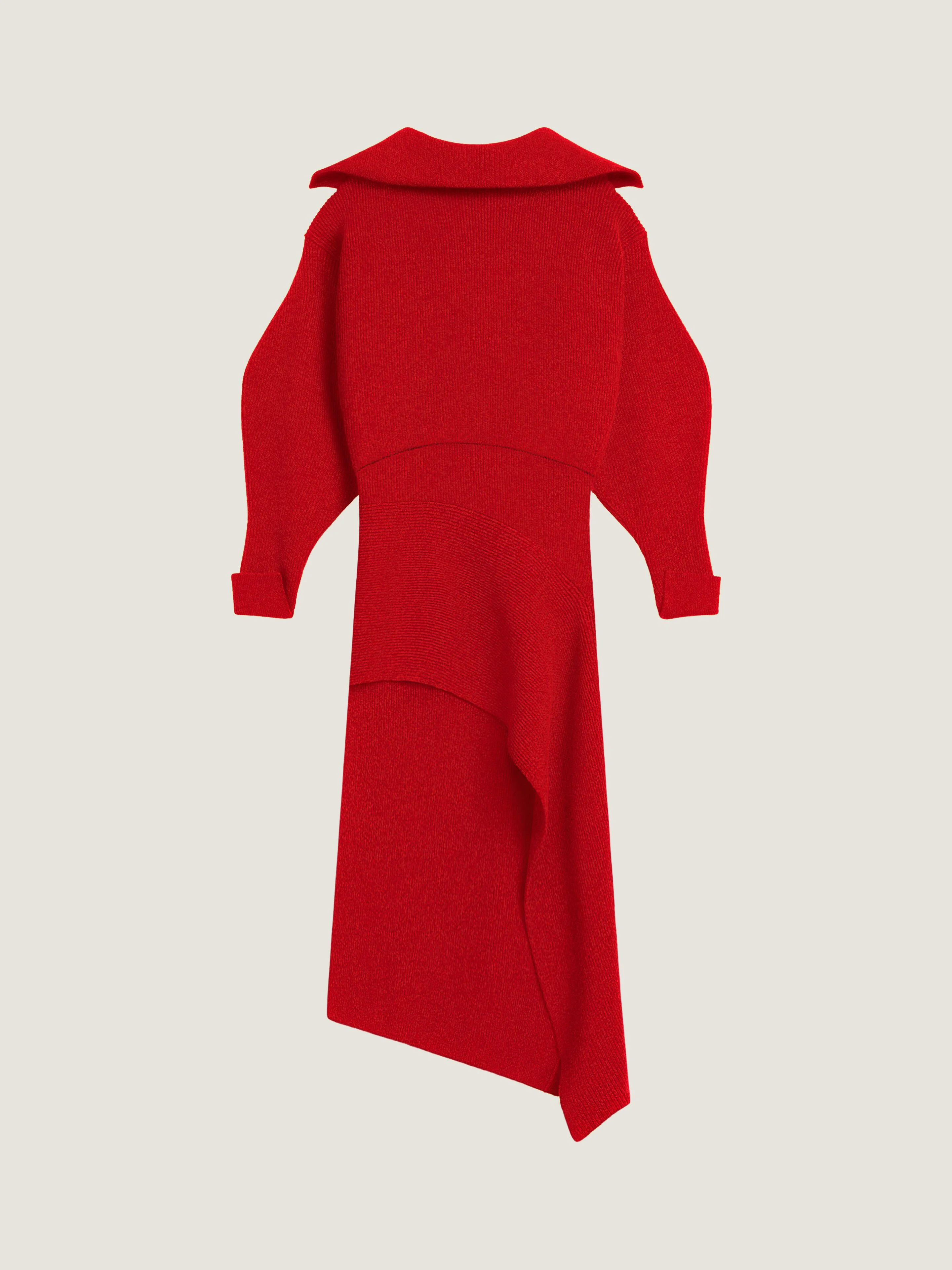 SLASHED MIDI DRESS IN WOOL AND CASHMERE - 1