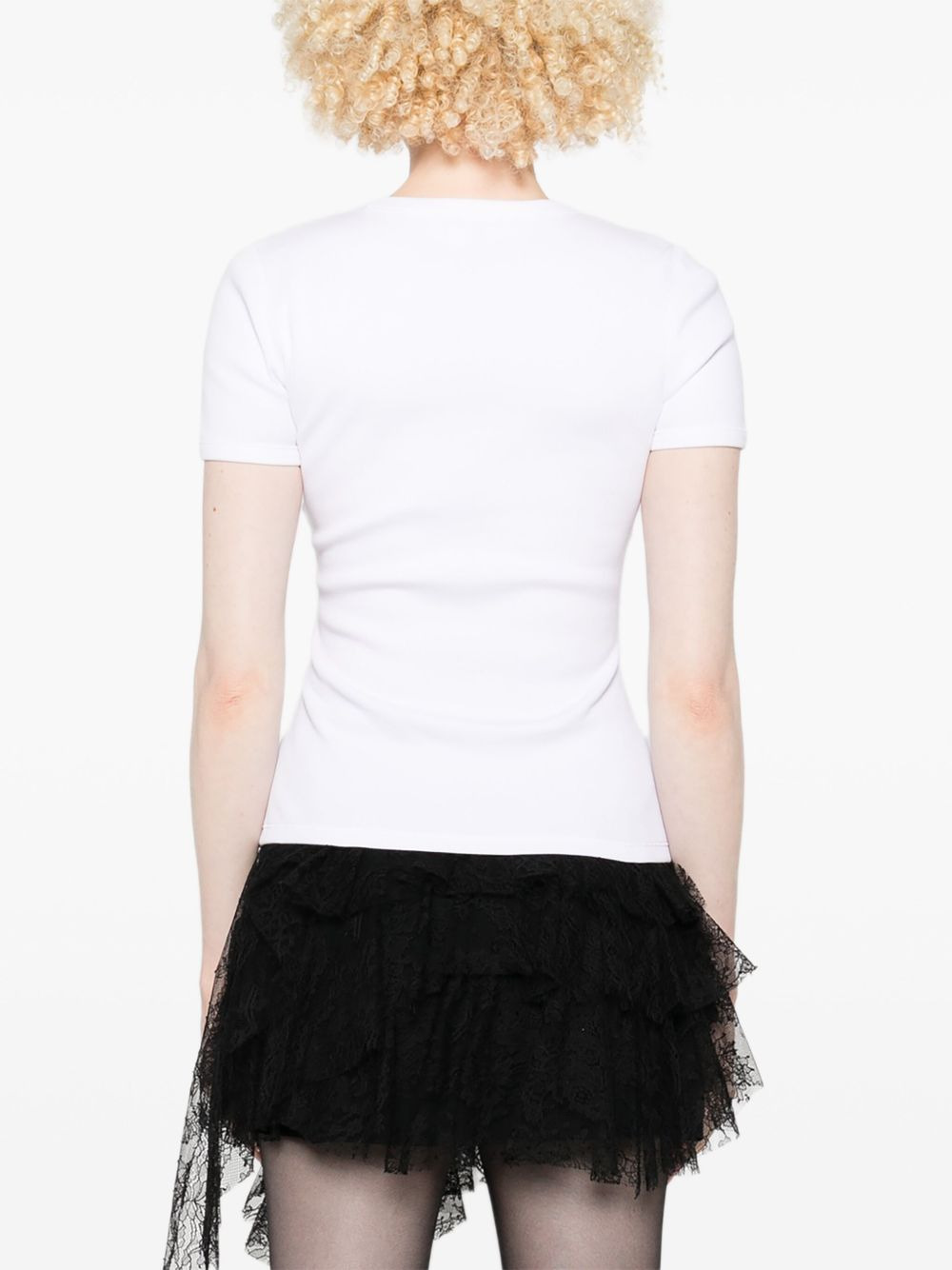 logo-plaque knitted top - 4