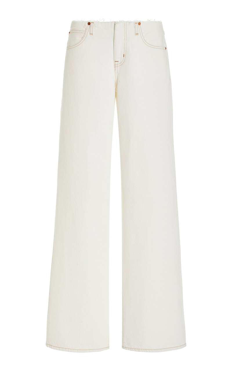 Sophie Rigid Mid-Rise Long Straight-Leg Jeans white - 1