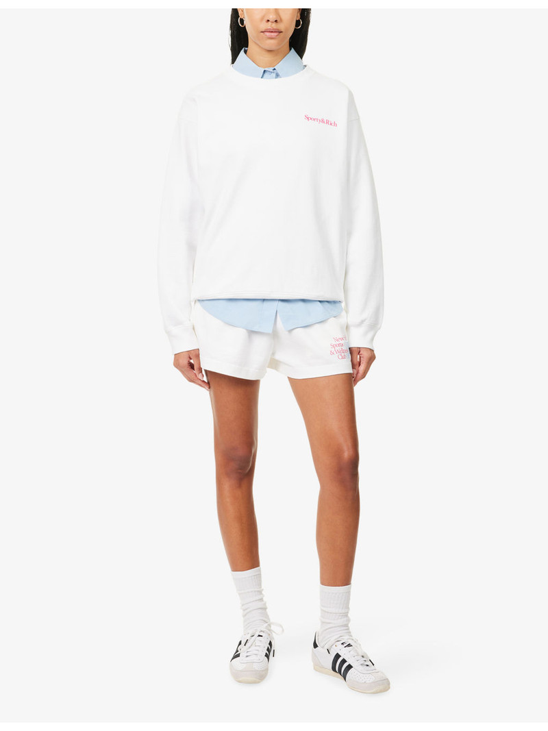 Sporty & Rich NY Motion Logo-Print Cotton Sweatshirt outlook