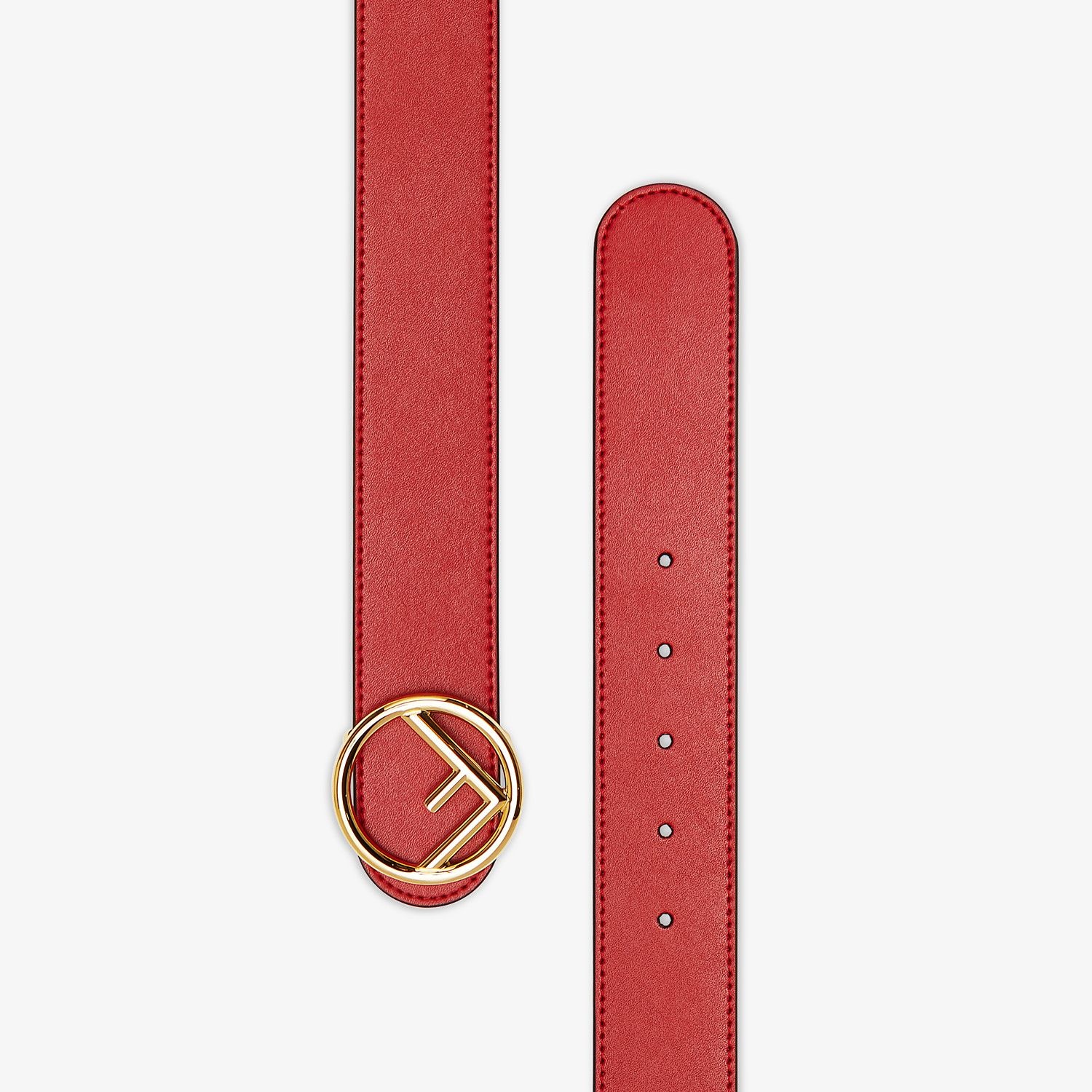 Red leather belt - 2