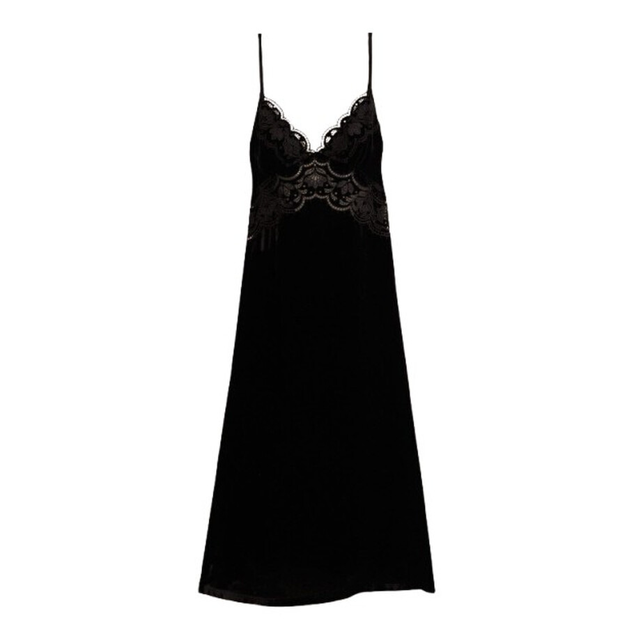 Farm Rio Ladies Black Richelieu Velvet Slip Dress, Size Large - 5