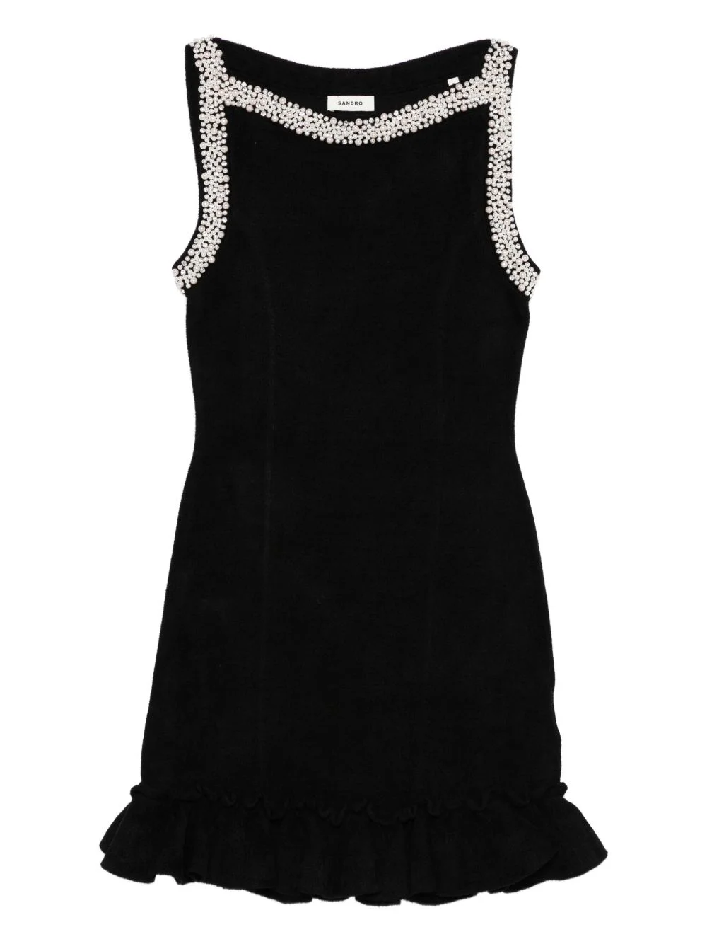 faux-pearl embellished mini dress - 1