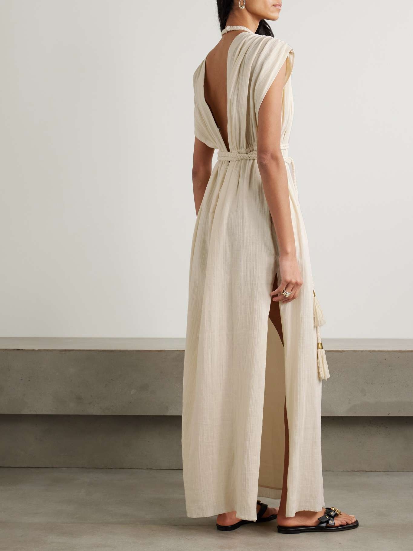 【送料&関税込】Isabel Marant Joya Cotton Long Dress ISABEL MARANT Joya open-back braided cotton-gauze maxi dress