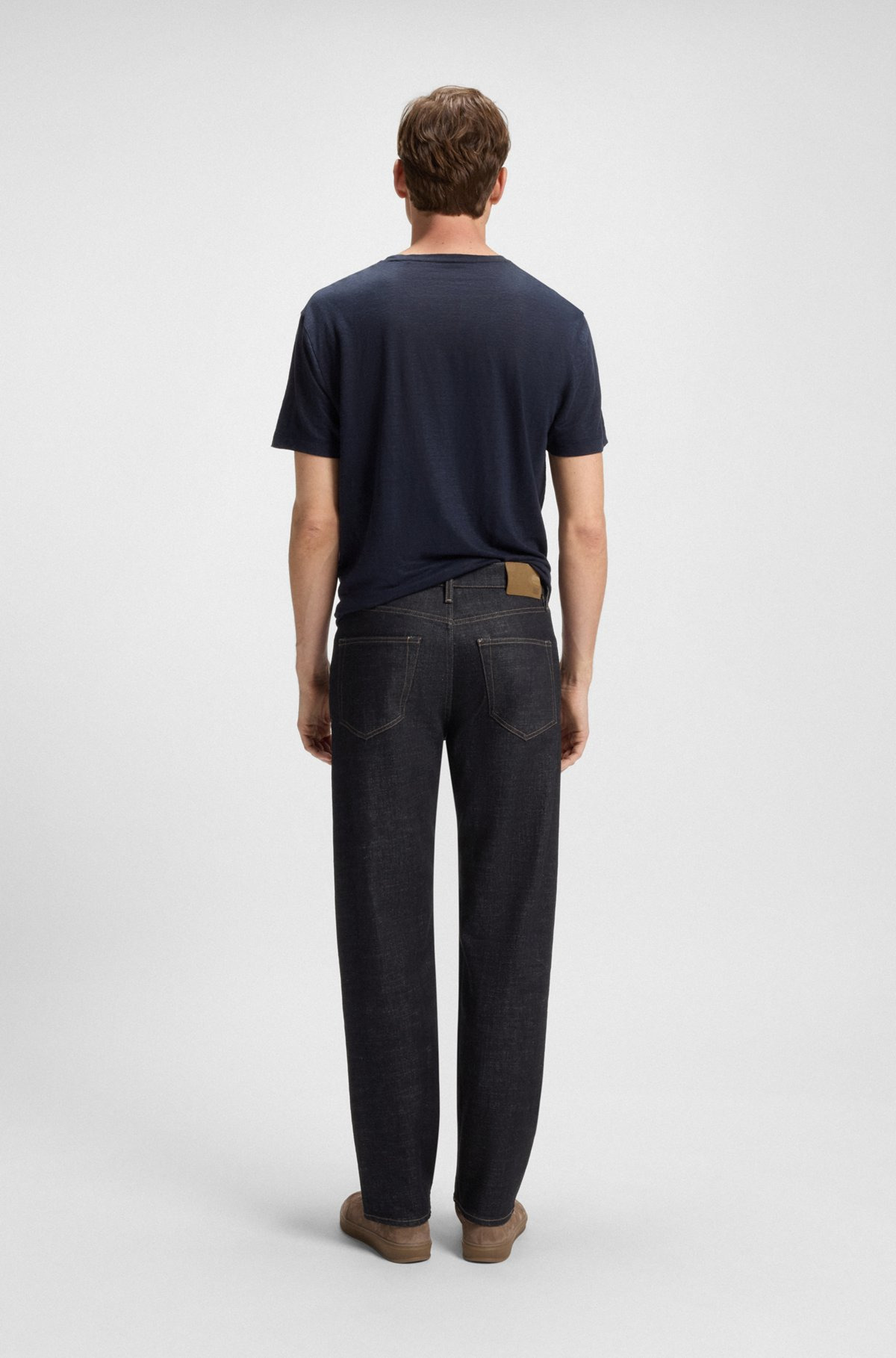 BECKHAM X BOSS REGULAR-FIT JEANS IN DARK-BLUE DENIM - 4