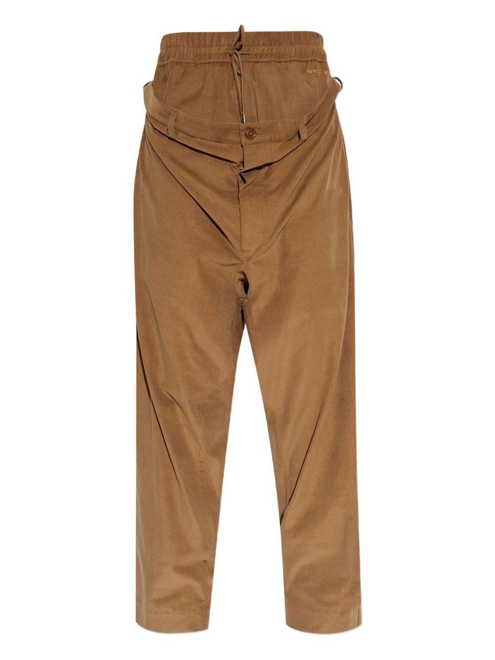 drawstring drop-crotch trousers - 1