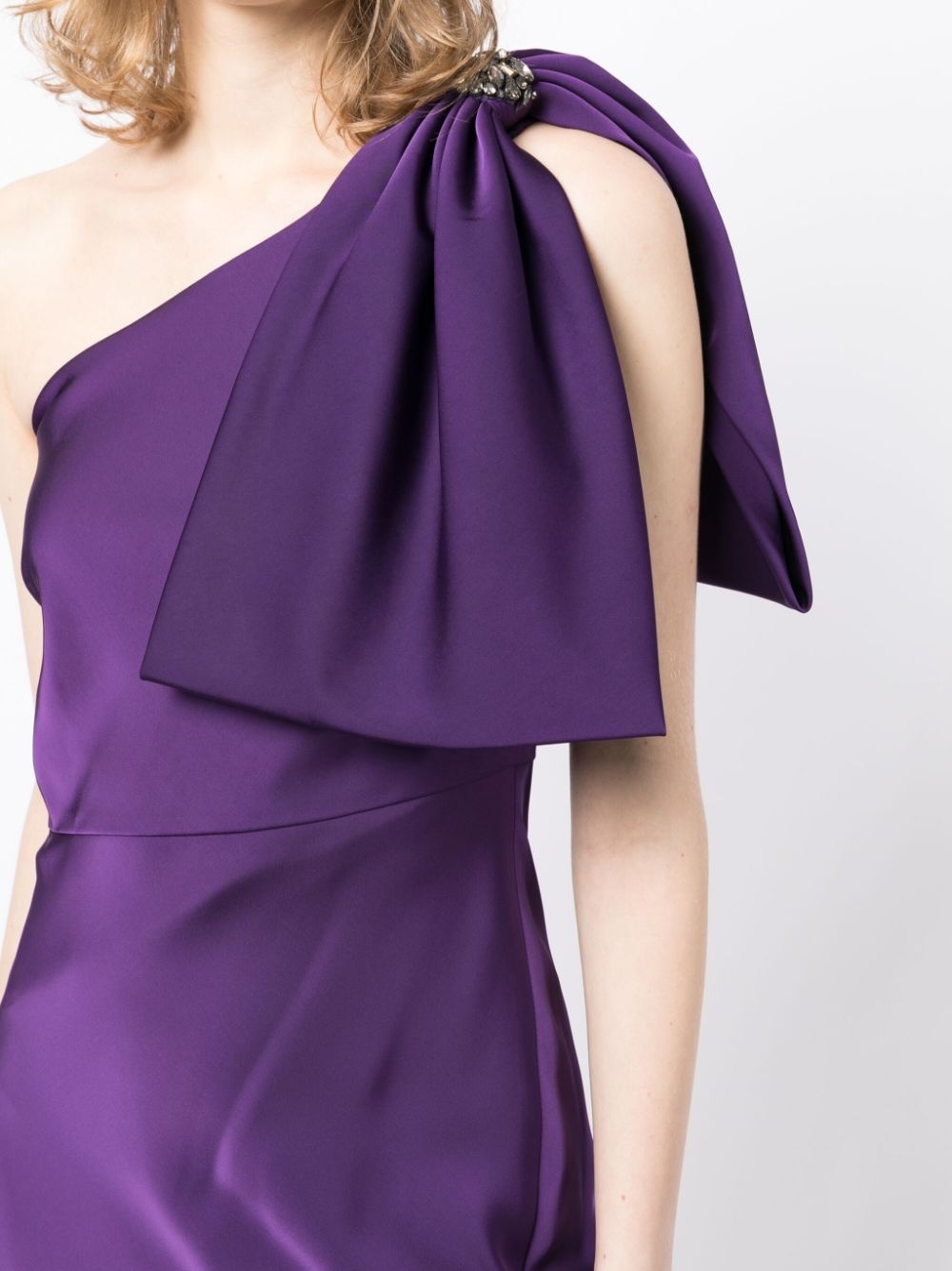 Aubrey satin-finish bow gown - 5