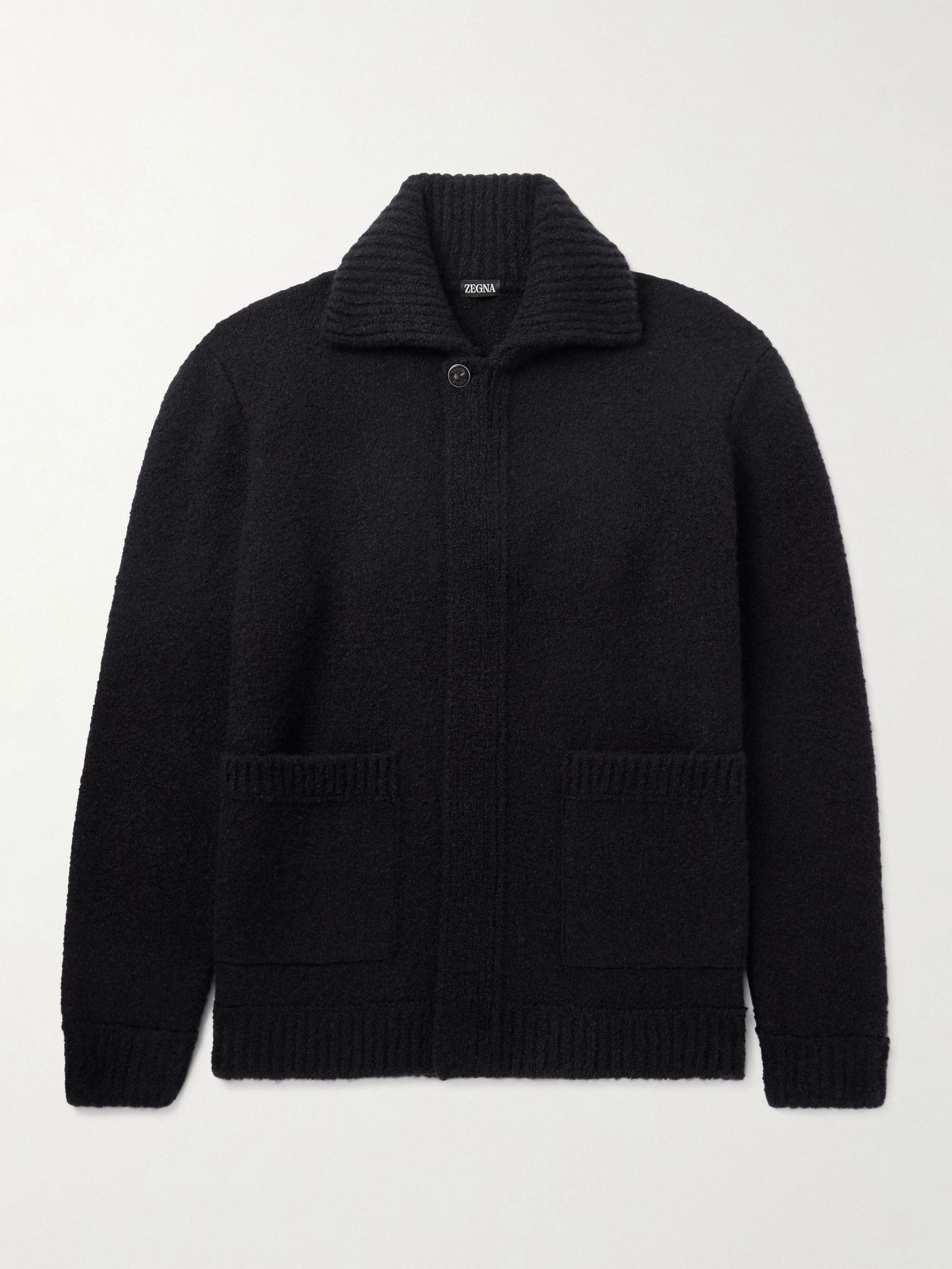 Brushed-Knit Field Jacket Black - 1